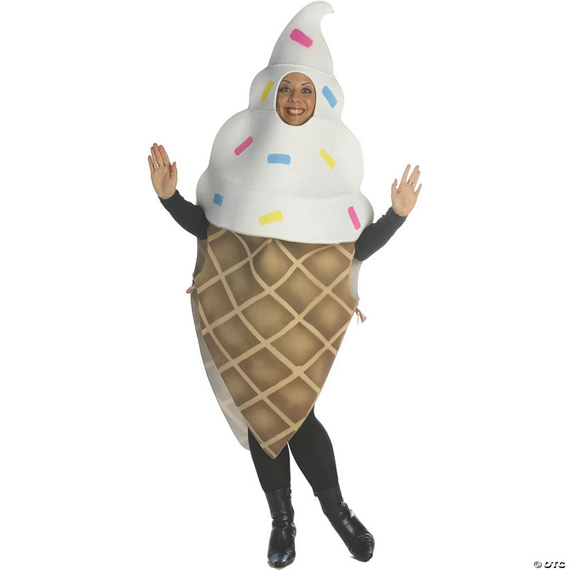 Adult Ice Cream Cone Costume - Standard Image