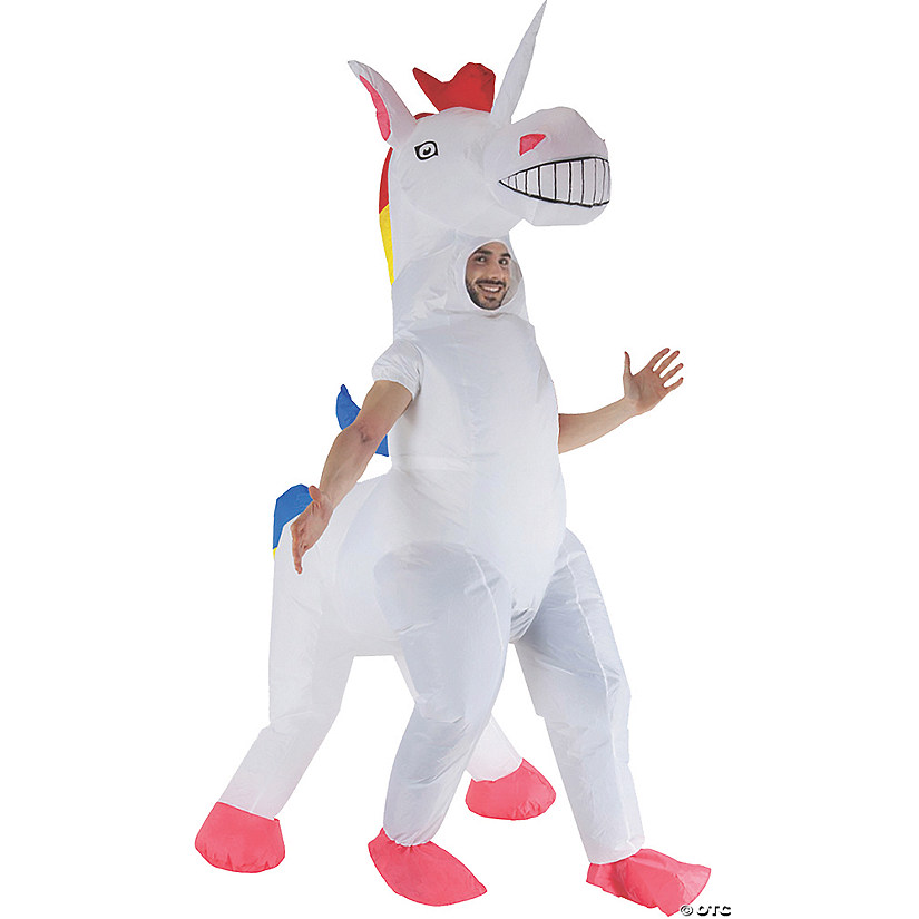 Adult Inflatable 4-Legged Unicorn Costume Image