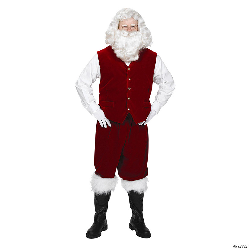 Adult Men&#8217;s Santa Velvet Vest with Buttons Image