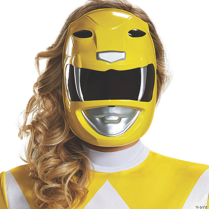 Adult Mighty Morphin Power Ranger Yellow Ranger Mask Image