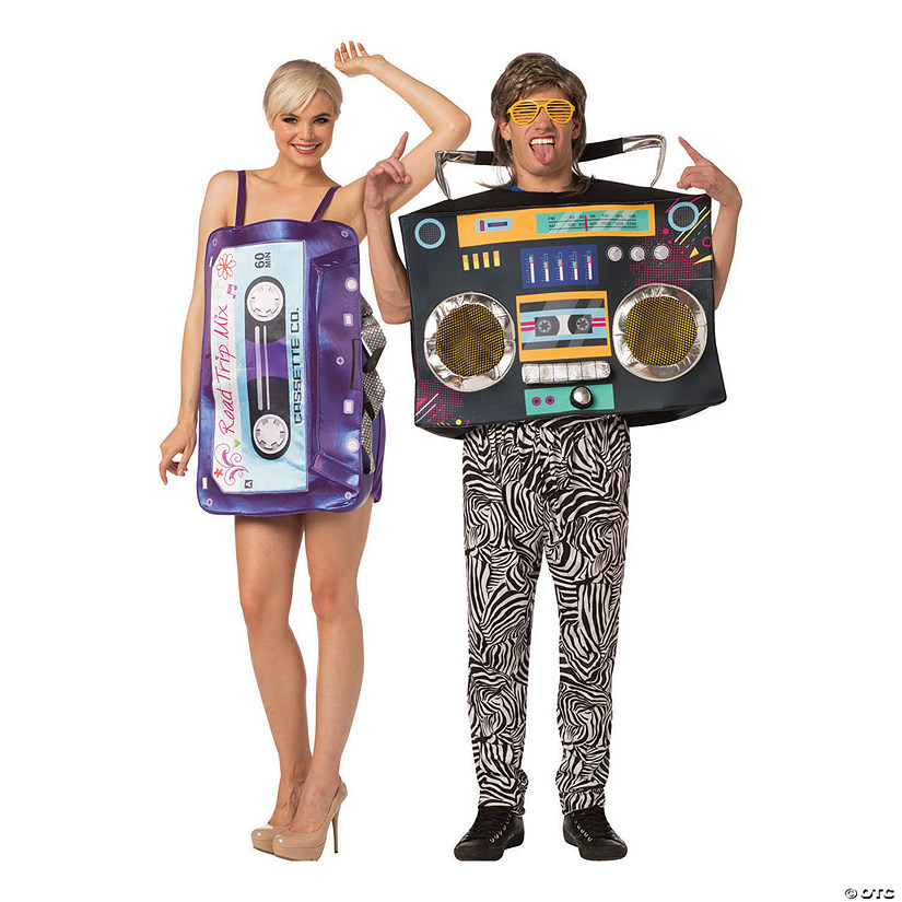 Adult Mix Tape and Boom Box Couple Costumes Image
