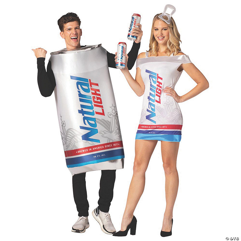 Adult Natural Light Beer Couple Costumes Image