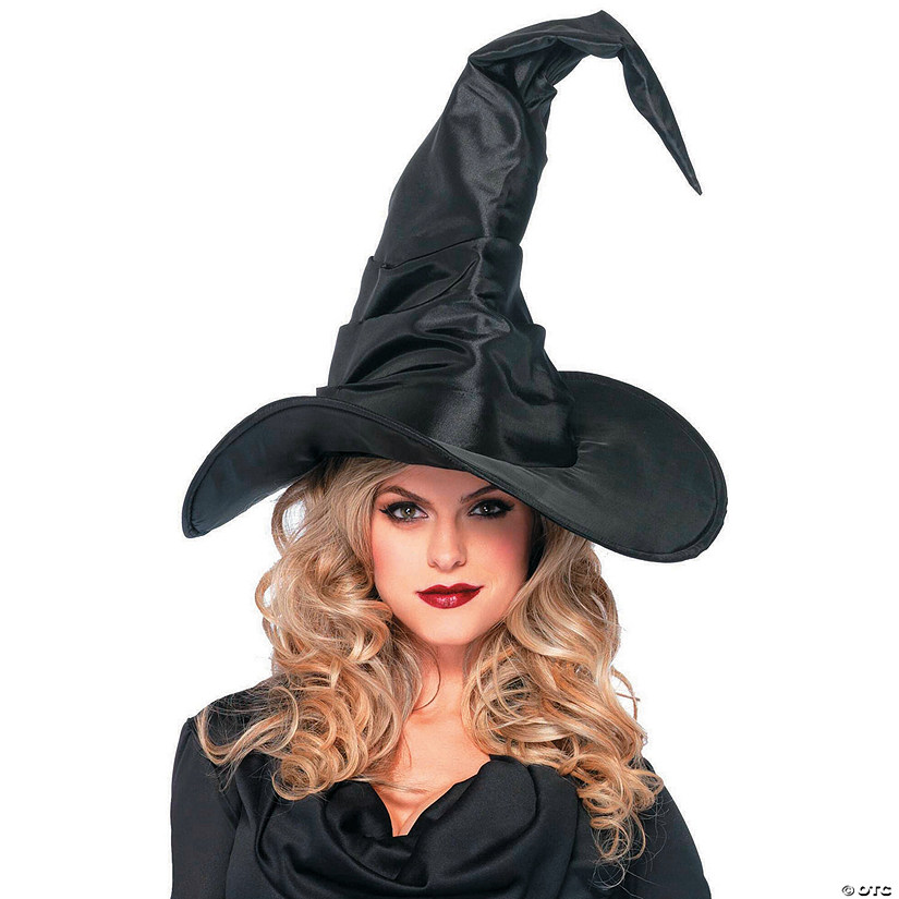 Adult&#8217;s Large Black Ruched Witch Hat Image