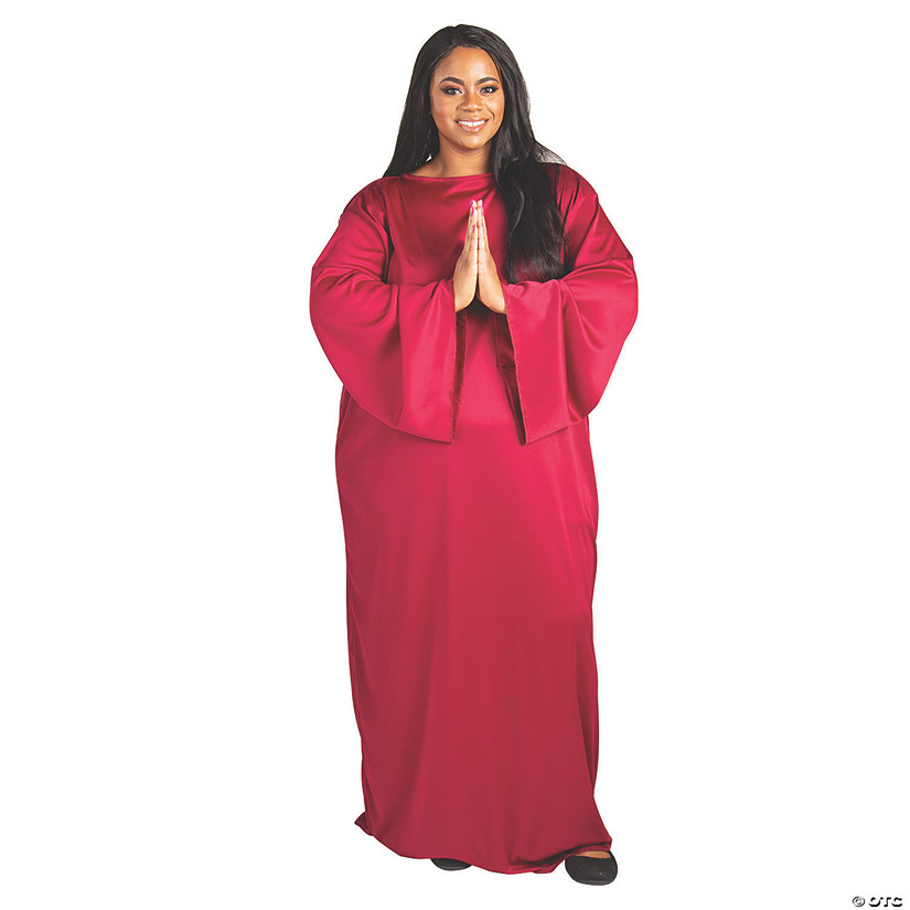 Adult&amp;#8217;s Maroon Plus-Size Nativity Gown Image