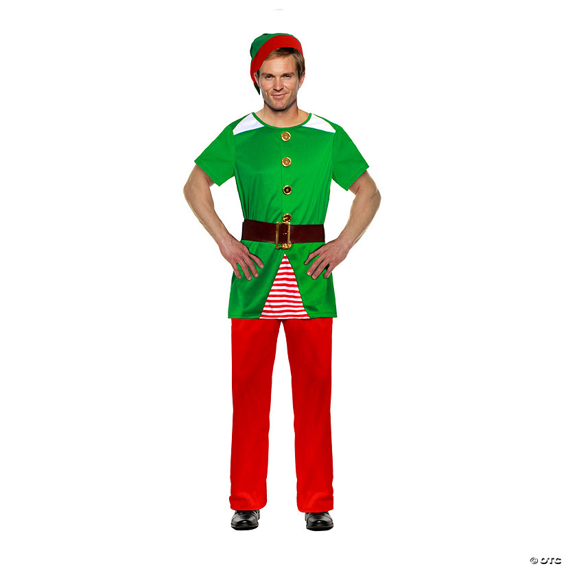 Adult&amp;#8217;s Short Sleeve Elf Costume Image