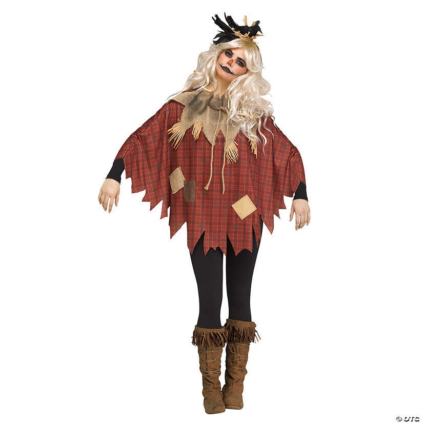 Adult Scary Crow Poncho Image