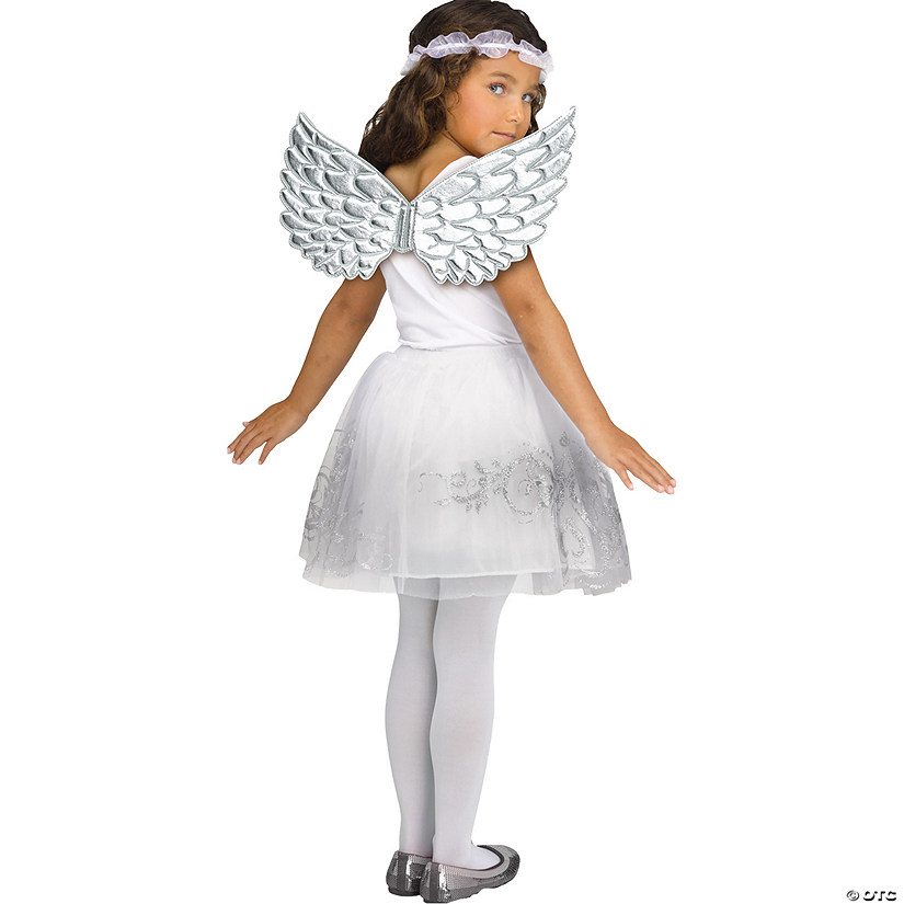 Adult Silver Metallic Fabric Foam Wings Costume Accessory Image