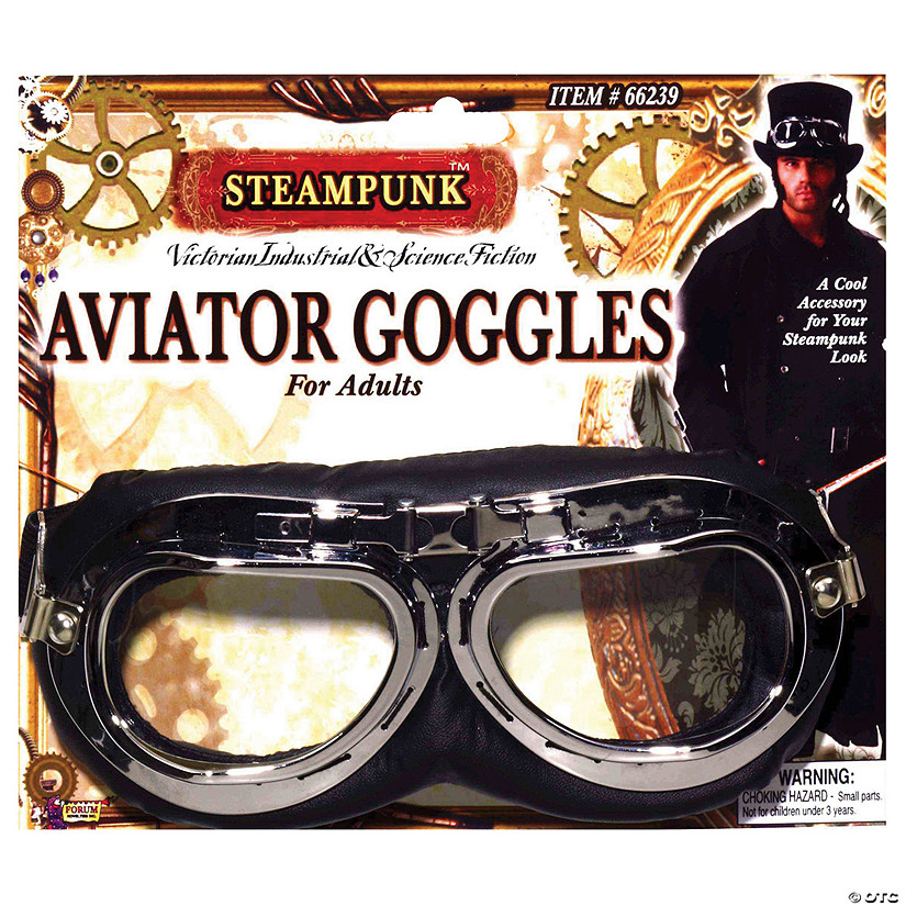 Adult Steampunk Aviator Goggles Image