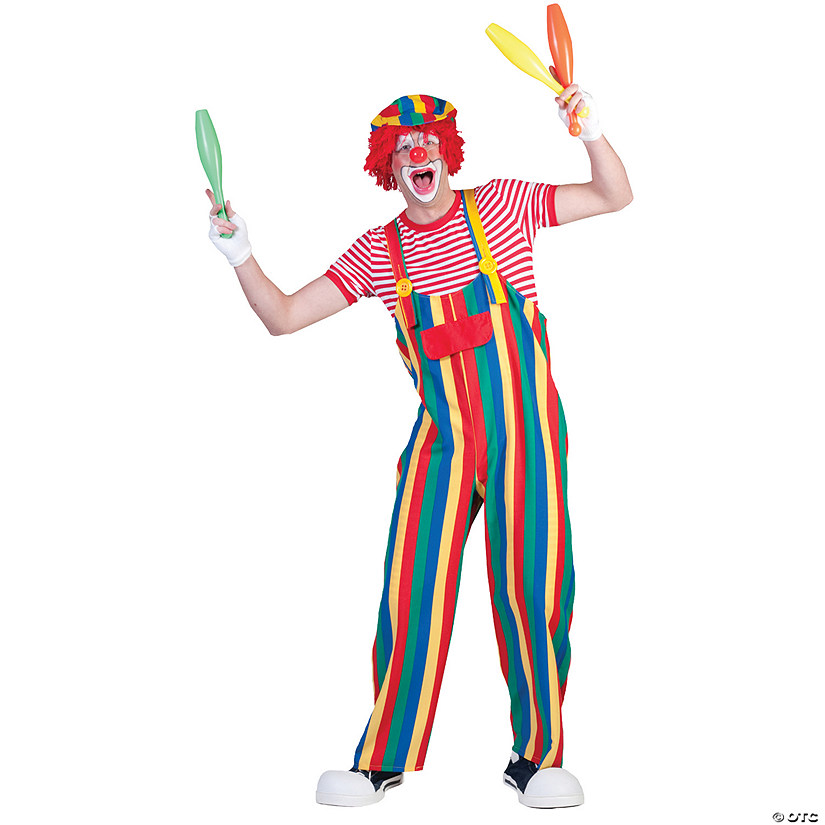 Adult Striped Clown Overalls  Ff606049 Image