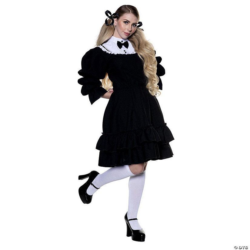 Adults Anime Character Black Layered Bib Dress Costume - Small 4-6 Image