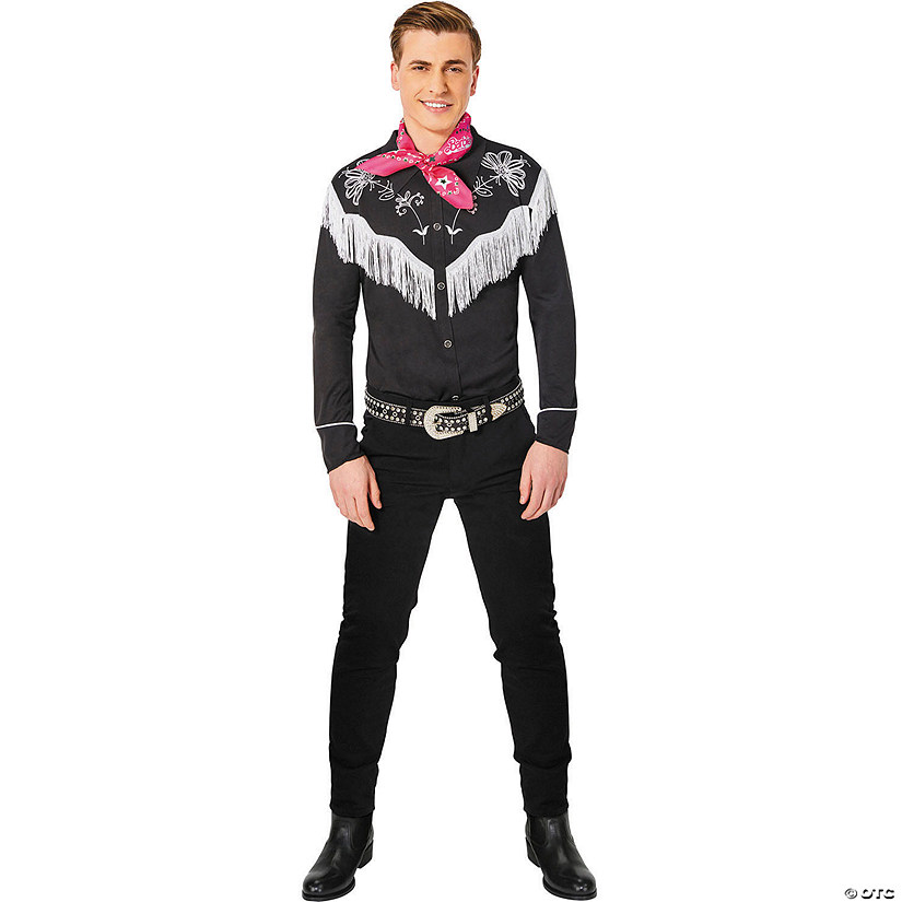 Adults Barbie&#174; Movie Black & White Western Ken&#174; Costume Image