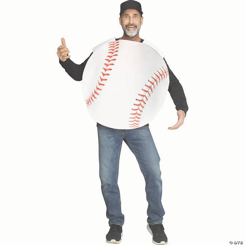 Adults Baseball Sport Ball Polyester Tunic Costume - One Size Image