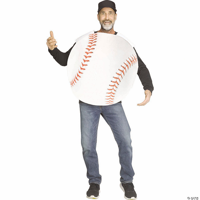Adults Baseball Sport Ball Polyester Tunic Costume - One Size Image