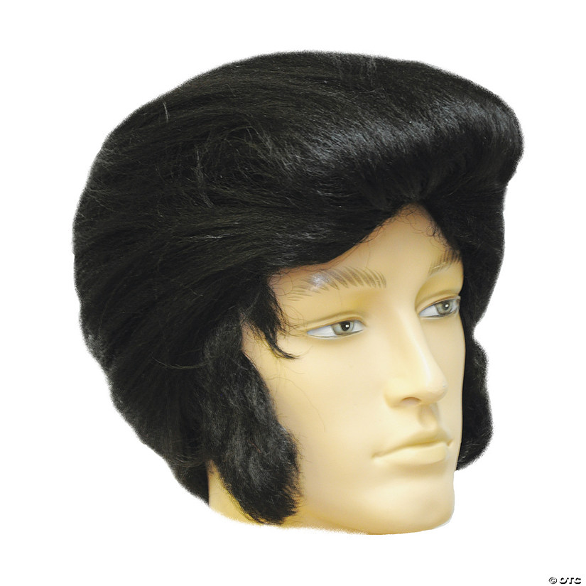 Adults Black 50s Elvis Wig Image