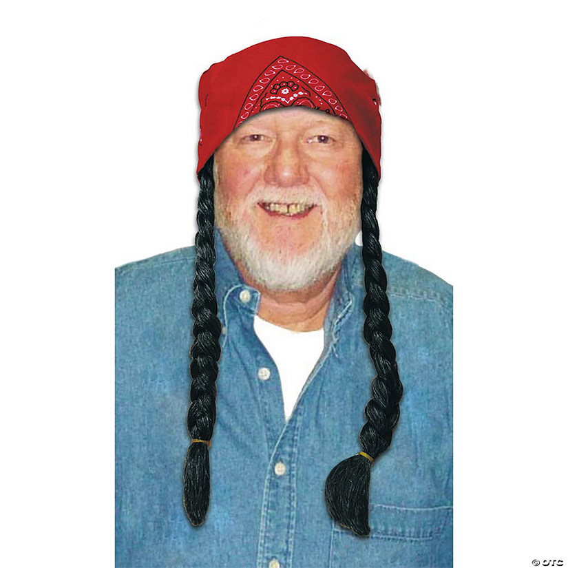 Adults Black &amp; Gray The Old Hippie Wig Image