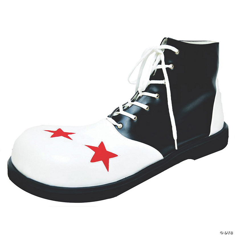 Adults Black & White Wingtip Clown Shoes Image