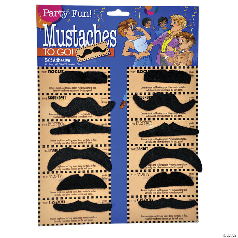 Adult's Black Assorted Mustaches Image