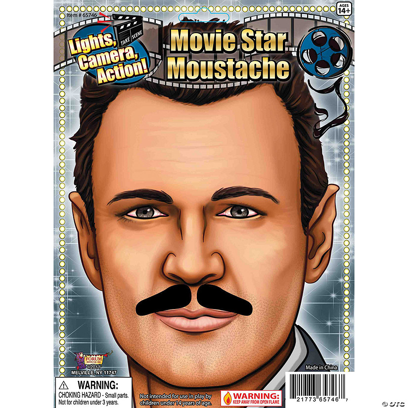 Adults Black Classic Hollywood Mustache Image