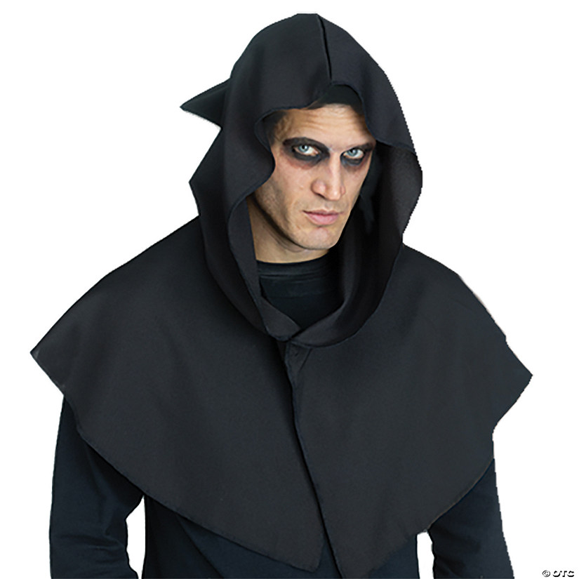 Adult's Black Hooded Capelet Image