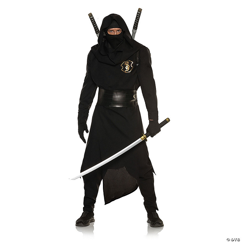 Adults Black Ninja Warrior Costume - One Size Image