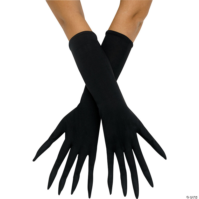 Adults Black Pointy Finger Gloves Image