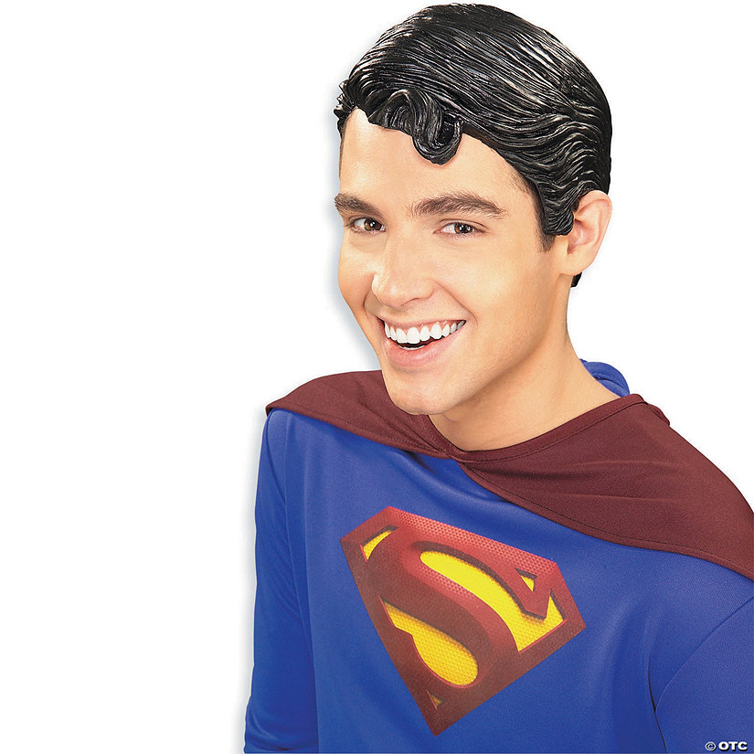 Adults Black Superman&amp;#8482; Vinyl Wig Image