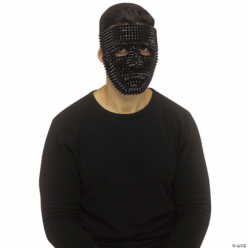 Adults Blank Black Spikes Full Face Mask Image
