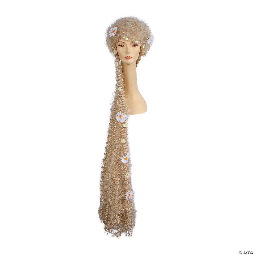 Adults Blonde Godiva Wig with Flowers Image
