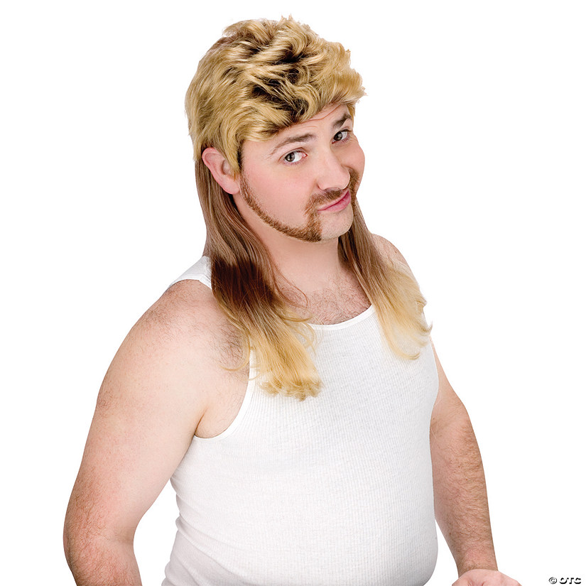 Adults Blonde Mullet Wig Image