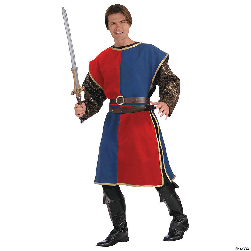 Adult's Blue & Red Medieval Tabard Costume Image