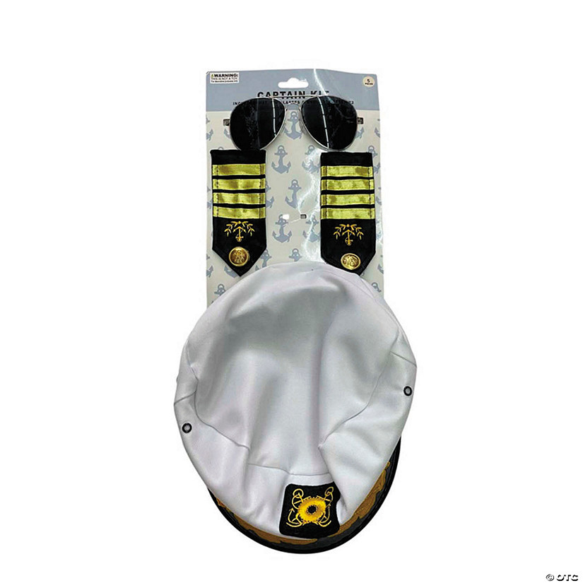 Adults Boat Captain Costume Accessory Kit - 4 Pc. Image