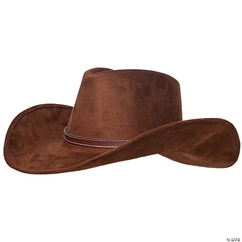 Adults Brown Cowboy Hat with Hatband Image