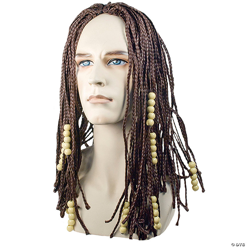 Adults Brown Dreadlock Wig with Beads Image
