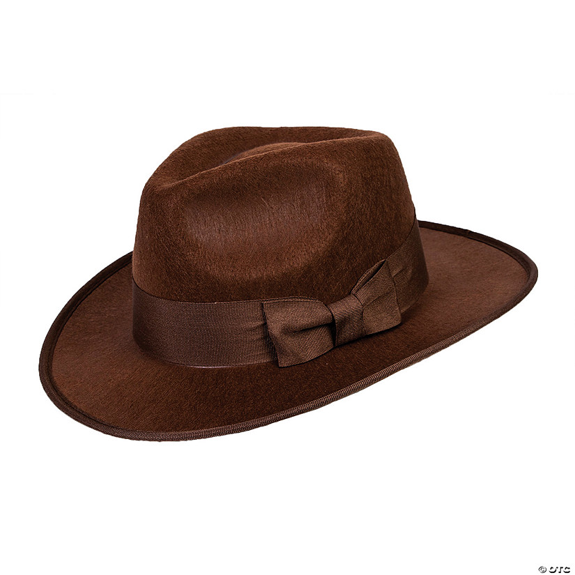 Adult's Brown Fedora Hat Image