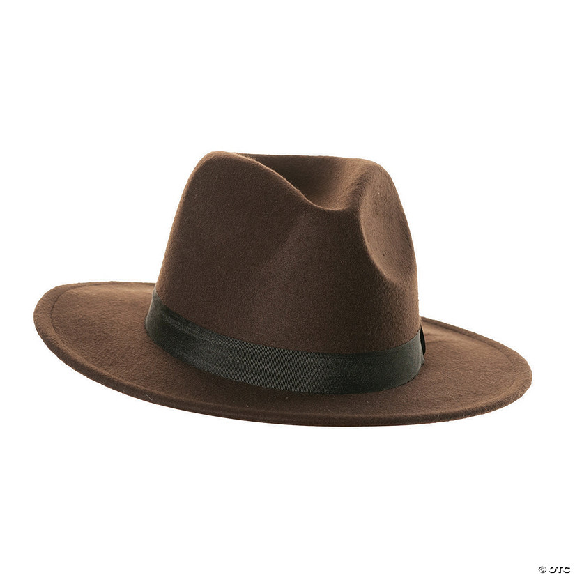 Adults Brown Fedora Hat Image