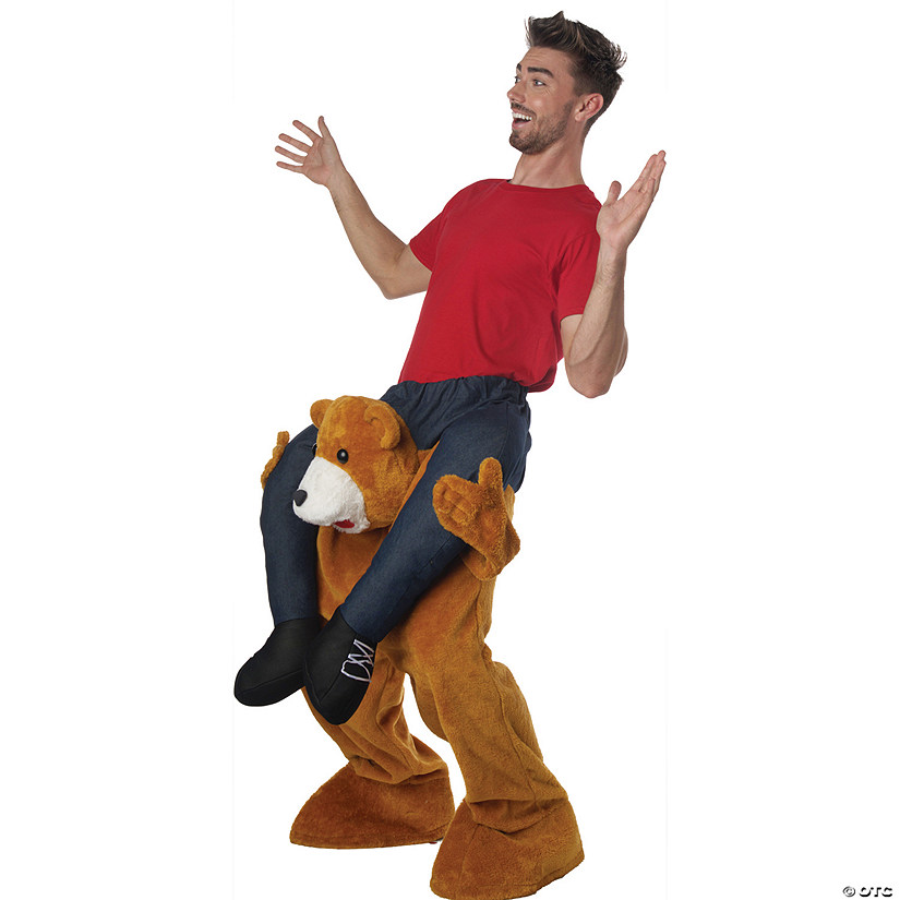 Adult's Carry Me Brown Stuffed Bear Costume Image