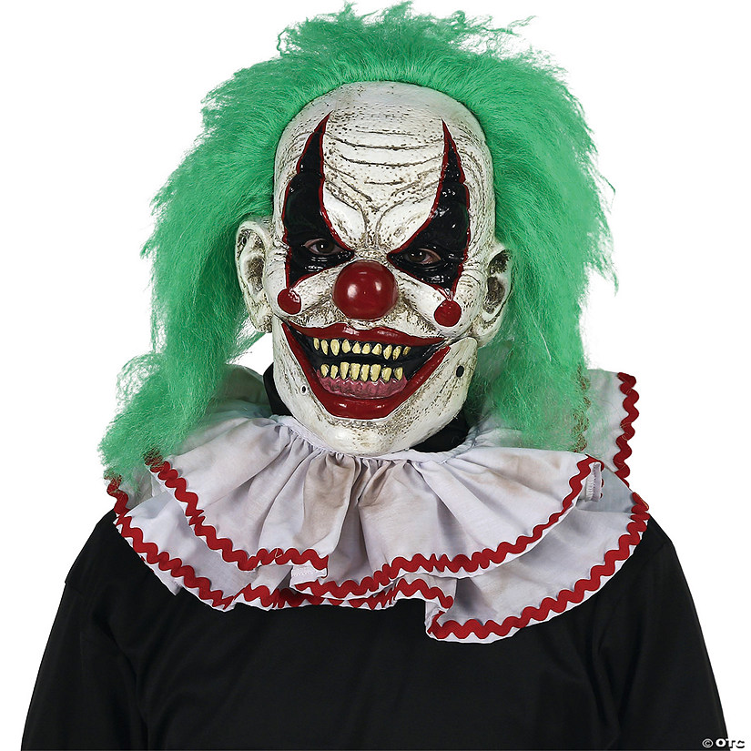 Adults Chuckles the Clown Mask with Green Hair Image