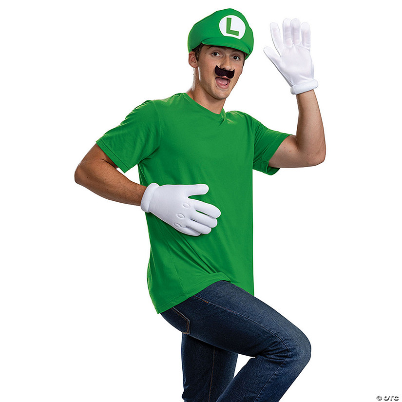 Adults Classic Elevated Super Mario Bros&amp;#8482; Luigi Costume Accessory Kit Image