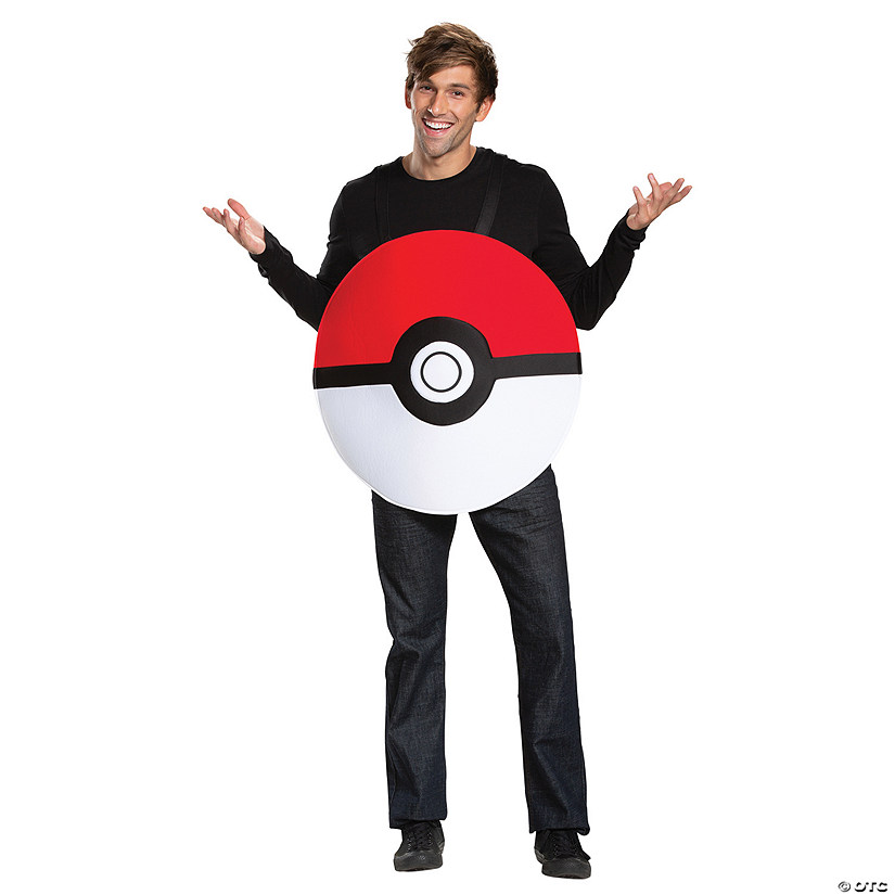 Adults Classic Pok&amp;#233;mon Pok&amp;#233; Ball Costume - One Size Image