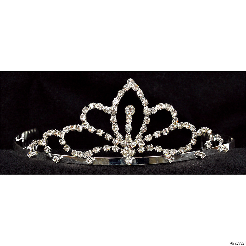 Adult's Clear Rhinestone Swoops with Single Point Tiara Image