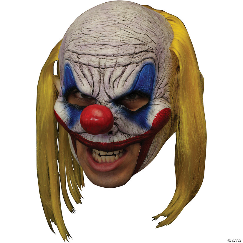 Adults Clooney Clown Mask with Hair Image