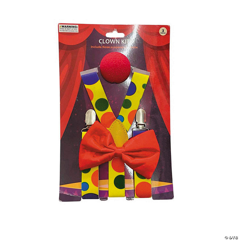 Adults Clown Costume Accessory Kit - 3 Pc. Image