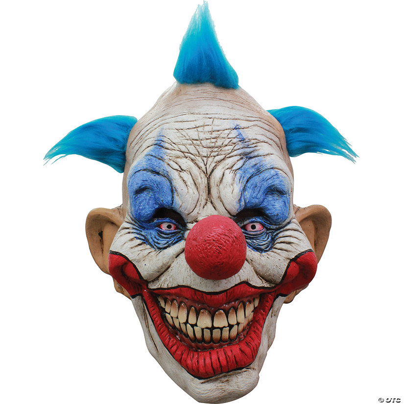 Adult's Clown Mask with Blue Hair Image
