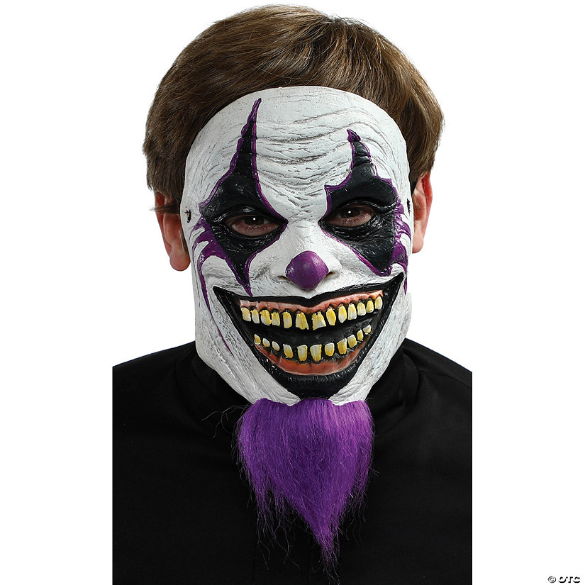 Adult's Clown Mask with Purple Beard Image