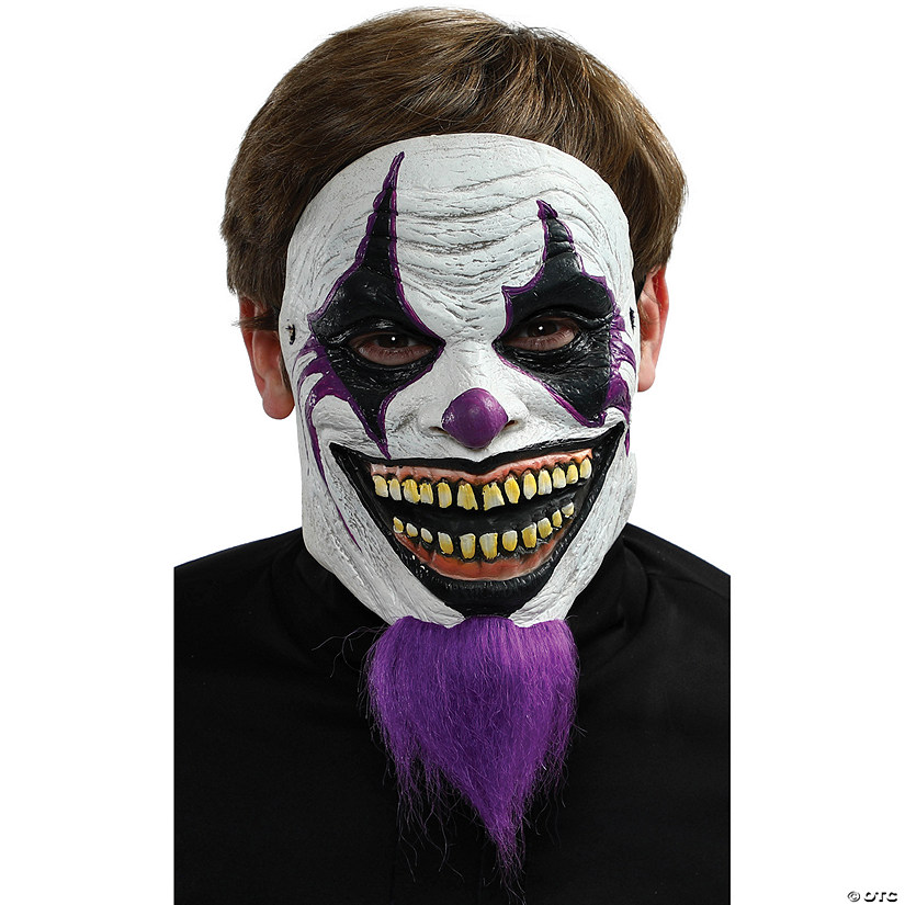 Adults Clown Mask with Purple Beard Image