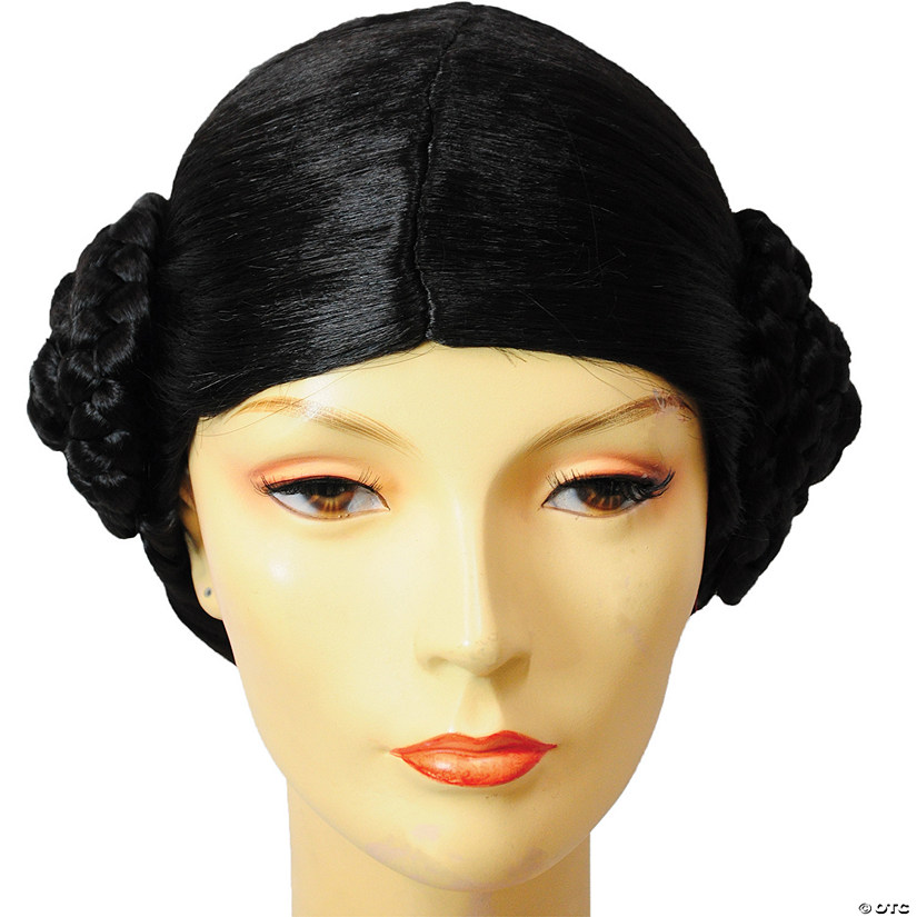 Adults Dark Brown Wig with Side Buns Image