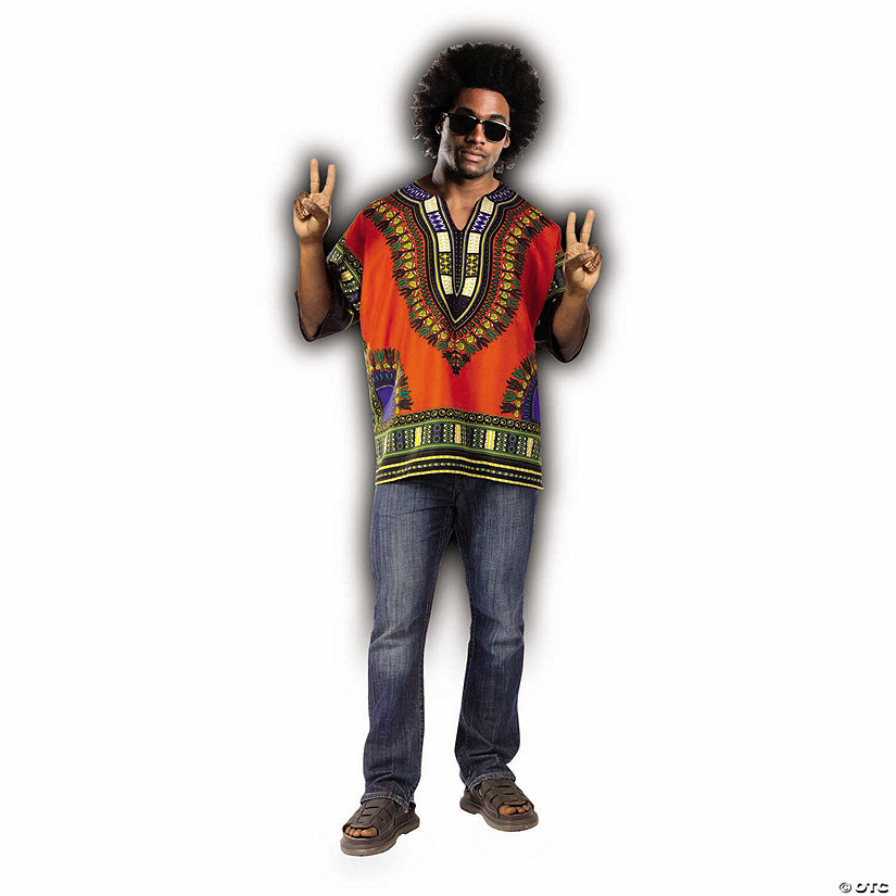 Adults Dashiki Hippie Shirt Costume - One Size Image