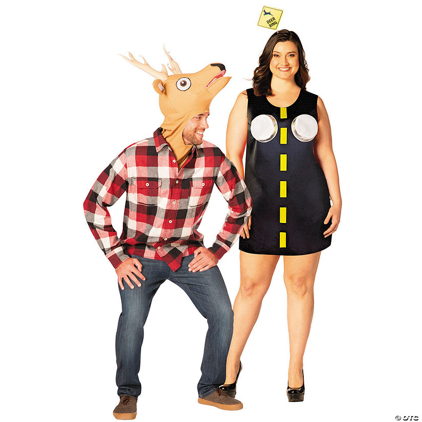 Adults Deer in Headlights Couples Costume - Large/Extra Large Image