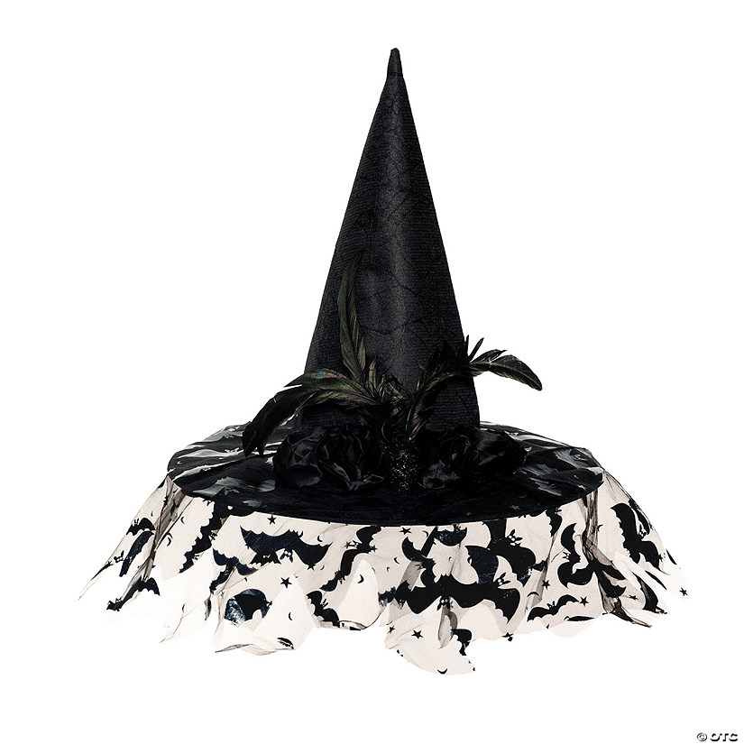 Adults Deluxe Black Witch Hat with Veil Image