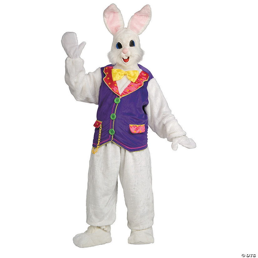 Adult's Deluxe Bunny Mascot Costume With Vest Image